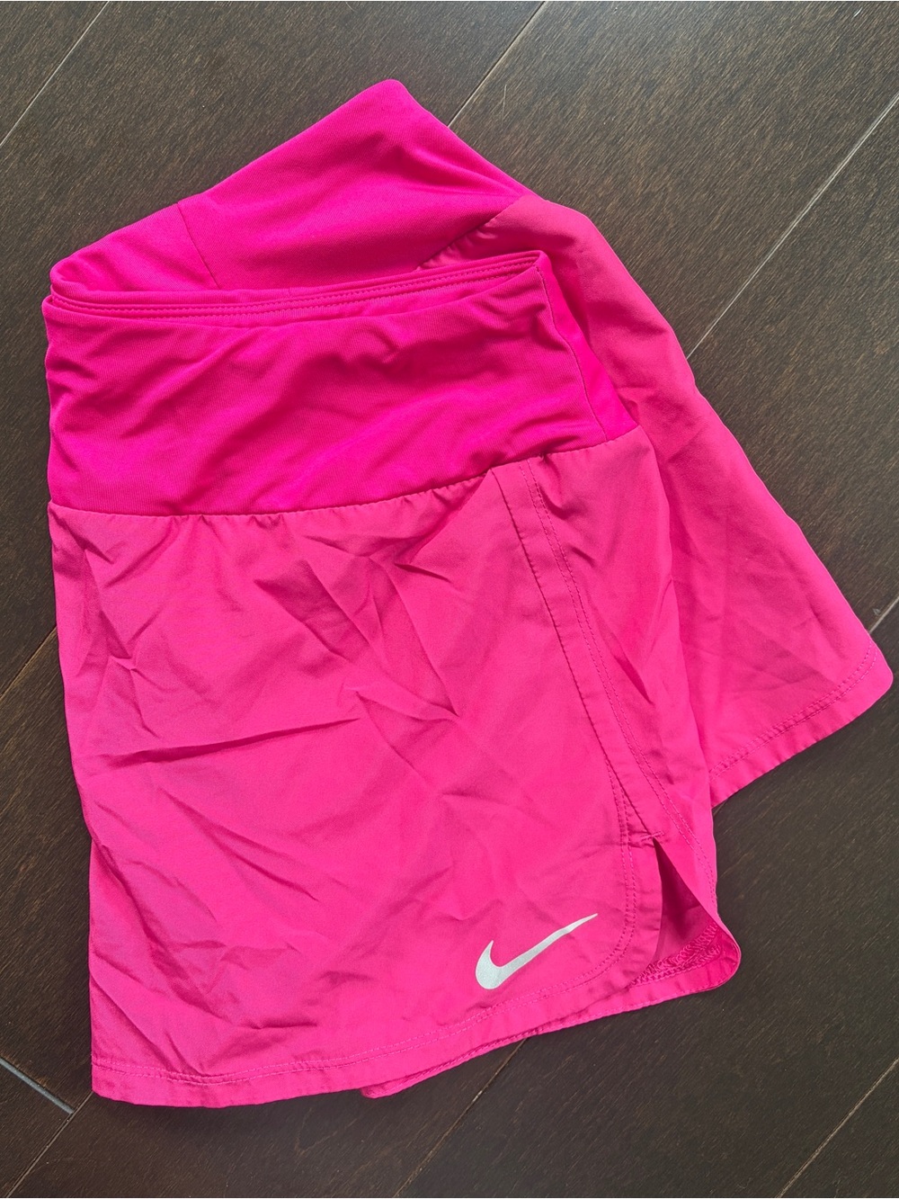 Nike Hot Pink Athletic Shorts with Gray Swoosh